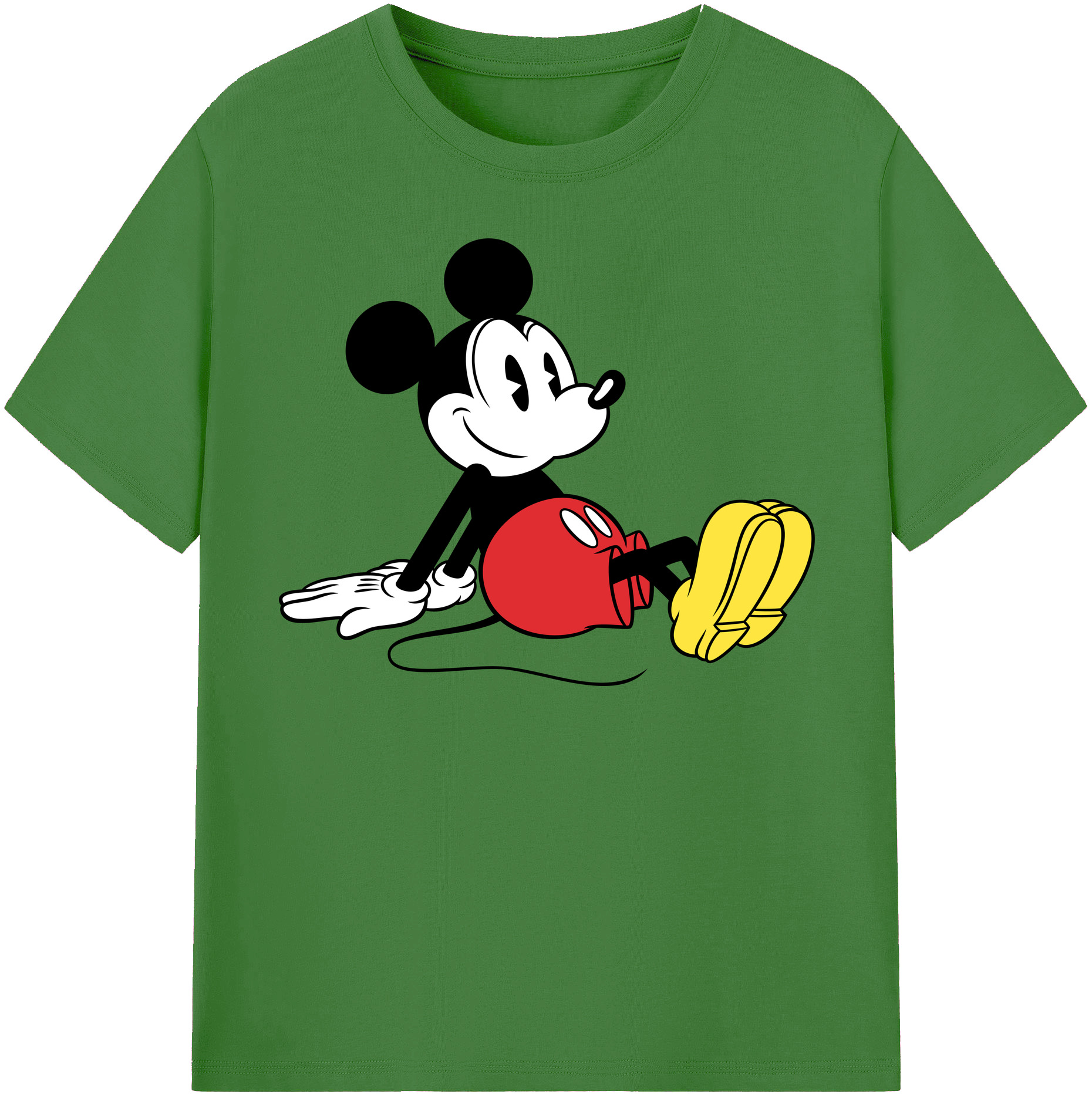 （画像用） ミッキーマウス Mickey Mouse レディースカジュアルプリントTシャツ（綿100％）